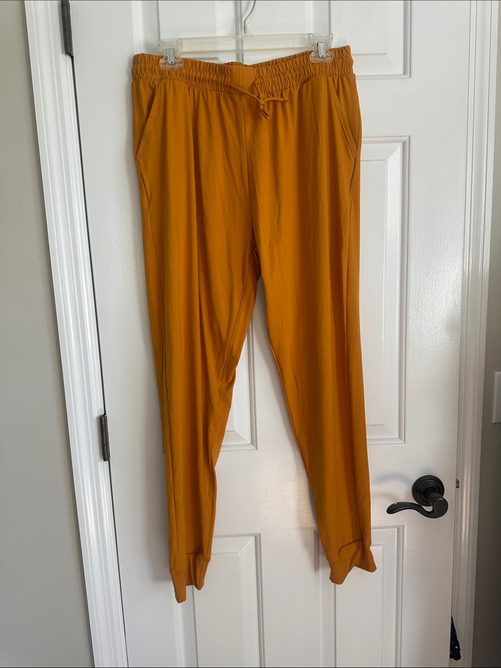 Women's Mustard Elastic-Waist Jogger Pants